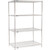 Nexel 4 Shelf, Chrome Wire Shelving Unit, Starter, 48"W x 30"D x 86"H