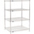 Nexel 4 Shelf, Chrome Wire Shelving Unit, Starter, 36"W x 30"D x 54"H