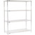 Nexel 4 Shelf, Chrome Wire Shelving Unit, Starter, 60"W x 24"D x 74"H