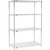Nexel 4 Shelf, Chrome Wire Shelving Unit, Starter, 48"W x 24"D x 86"H