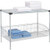 Nexel 2 Shelf, Chrome Basket Wire Shelving Unit, Solid Top Shelf, 48"W x 24"D x 34"H