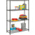 Nexel 4 Shelf, Black Epoxy Wire Shelving-In-A-Box, 48"W x 18"D x 74"H
