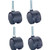 Nexel CA2BN4 (2) Swivel (2) Swivel Brake Stem Casters, 2" Nylon, Set of (4), 300 lb Capacity