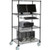 Nexel 4-Shelf Mobile Wire Computer LAN Workstation w/ Keyboard Tray, 36"W x 24"D x 69"H, Black