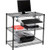 Nexel 3-Shelf Black Wire Shelf Printer Stand with Keyboard Tray, 36"W x 18"D x 34"H