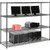 Nexel 4-Shelf Wire Computer LAN Workstation, 72"W x 24"D x 63"H, Black