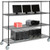 Nexel 4-Shelf Mobile Wire Computer LAN Workstation, 72"W x 24"D x 69"H, Black