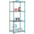 Nexel 4 Shelf, Poly-Green Wire Shelving Unit, Starter, 30"W x 24"D x 74"H