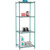 Nexel 4 Shelf, Poly-Green Wire Shelving Unit, Starter, 30"W x 21"D x 86"H