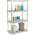 Nexel 4 Shelf, Solid Plastic Shelving Unit, Chrome Posts, 36"W x 18"D x 63"H