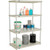 Nexel 4 Shelf, Solid Plastic Shelving Unit, Silver Epoxy Posts, 36"W x 18"D x 63"H