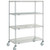 Nexel 4 Shelf Truck, Chrome, 48"W x 24"D x 69"H, Polyurethane Swivel Casters