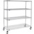 Nexel 4 Shelf Truck, Chrome, 60"W x 24"D x 69"H, Polyurethane Swivel Casters