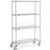 Nexel 4 Shelf Truck, Chrome, 48"W x 18"D x 80"H, Polyurethane Swivel Casters