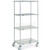 Nexel 4 Shelf Truck, Chrome, 36"W x 24"D x 80"H, Polyurethane Swivel Casters
