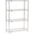 Nexel 4 Shelf, Chrome Wire Shelving Unit, Starter, 42"W x 14"D x 63"H