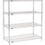 Nexel 4 Shelf, Chrome Wire Shelving Unit, Starter, 48"W x 24"D x 63"H