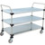 Nexel 3 Shelf, Galvanized Utiltiy Cart, 48"Wx24"Dx39"H, Polyurethane Swivel Casters