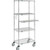 Nexel 4-Shelf Mobile Wire Computer Workstation w/ Cantilever Tray, 30"W x 18"D x 79"H, Chrome