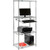 Nexel 4-Shelf Wire Computer Workstation with Keyboard Tray, 30"W x 18"D x 74"H, Chrome