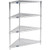 Nexel Chrome, 4 Shelf, Corner Wire Shelving Unit, 24"W x 18"D x 54"H