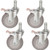Nexel CA5BP4 (4) Swivel Brake Stem Casters, 5" Polyurethane, Set of (4), 1200 lb Capacity