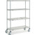 Nexel 4 Shelf Truck, Chrome, 48"W x 18"D x 69"H, Polyurethane Swivel Casters, 2 Brakes