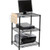 Nexel 3-Shelf Black Wire Shelf Printer Stand with Document Holder, 24"W x 18"D x 34"H