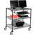 Nexel 3-Shelf Mobile Wire Computer LAN Workstation w/Keyboard Tray, 36"W x 24"D x 40"H, Black