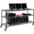 Nexel 3-Shelf Mobile Wire Computer LAN Workstation, 72"W x 24"D x 40"H, Black