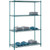 Nexel 4 Shelf, Poly-Green Wire Shelving Unit, Starter, 54"W x 24"D x 86"H
