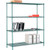 Nexel 4 Shelf, Poly-Green Wire Shelving Unit, Starter, 72"W x 24"D x 86"H