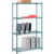 Nexel 4 Shelf, Poly-Green Wire Shelving Unit, Starter, 42"W x 18"D x 74"H