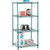 Nexel 4 Shelf, Poly-Green Wire Shelving Unit, Starter, 30"W x 24"D x 63"H