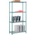 Nexel 4 Shelf, Poly-Green Wire Shelving Unit, Starter, 42"W x 14"D x 86"H
