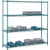 Nexel 4 Shelf, Poly-Green Wire Shelving Unit, Starter, 72"W x 14"D x 74"H