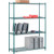 Nexel 4 Shelf, Poly-Green Wire Shelving Unit, Starter, 54"W x 14"D x 74"H