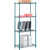 Nexel 4 Shelf, Poly-Green Wire Shelving Unit, Starter, 30"W x 14"D x 74"H