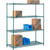 Nexel 4 Shelf, Poly-Green Wire Shelving Unit, Starter, 60"W x 21"D x 74"H