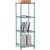 Nexel 4 Shelf, Poly-Green Wire Shelving Unit, Starter, 24"W x 21"D x 74"H