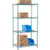 Nexel 4 Shelf, Poly-Green Wire Shelving Unit, Starter, 36"W x 21"D x 74"H