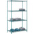 Nexel 4 Shelf, Poly-Green Wire Shelving Unit, Starter, 48"W x 21"D x 86"H