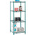 Nexel 4 Shelf, Poly-Green Wire Shelving Unit, Starter, 24"W x 21"D x 63"H