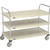 Nexel Plastic Utility Cart w/3 Shelves & Poly Casters, 900 lb. Cap, 48"L x 24"W x 39"H, Tan