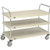 Nexel Plastic Utility Cart w/3 Shelves & Poly Brake Casters, 900 lb. Cap, 48"L x 24"W x 39"H