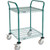 Nexel Utility Cart, 2 Shelf, Poly-Green, 24"L x 24"W x 39"H, Polyurethane Brake Casters