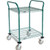 Nexel Utility Cart, 2 Shelf, Poly-Green, 24"L x 24"W x 39"H, Polyurethane Rigid Casters