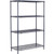 Nexel 4 Shelf, Nexelon Blue Wire Shelving Unit, Starter, 42"W x 21"D x 74"H
