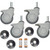 Nexel CA5SBP (2) Swivel (2) Swivel Brake Stem Casters, 5" Polymer, Set of (4), 1200 lb Cap