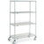 Nexel 4 Shelf Truck, Chrome, 48"W x 24"D x 80"H, Polyurethane Swivel Casters, 2 Brakes